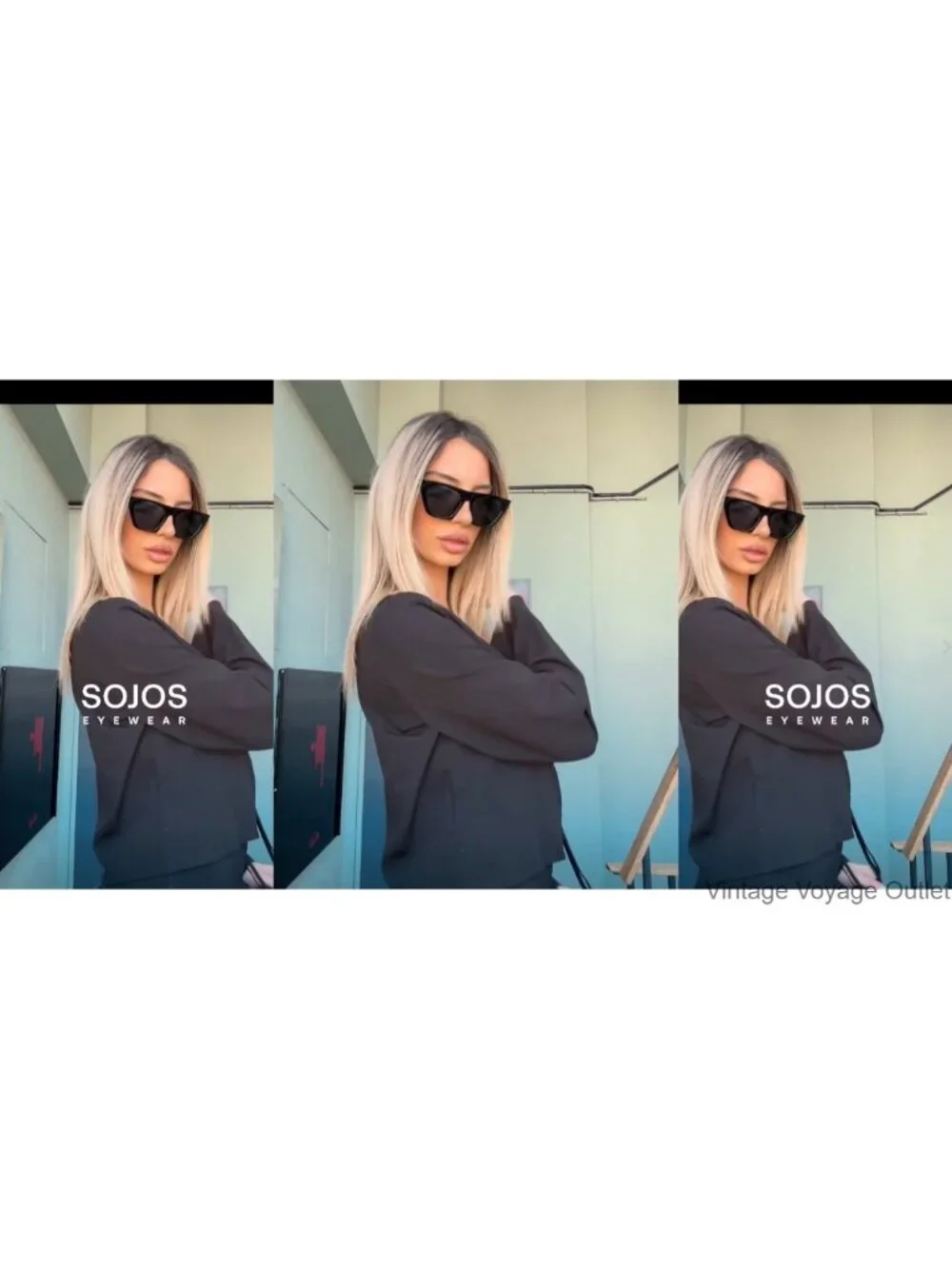Oversized Square Cateye Polarized Sunglasses Women UV400